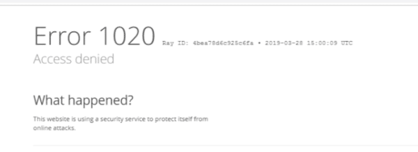 如何修复Cloudflare Error 1020的问题 ？（2024）
